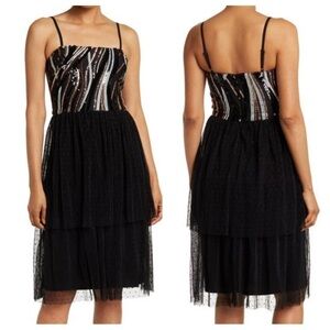 Dress the Population Kady sequin tiered tulle dress NWT